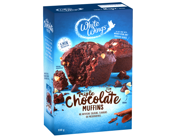 White Wings Muffin Mix Triple Choc 550 g White Wings Muffin Mix Triple Choc 550 g
