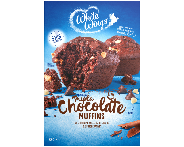 White Wings Muffin Mix Triple Choc 550 g White Wings Muffin Mix Triple Choc 550 g