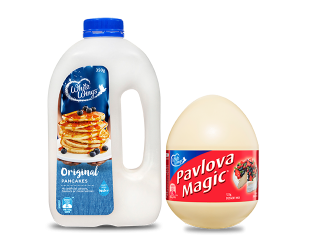 white wings shaker pancake mix and pav magic